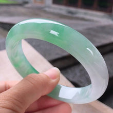 Load image into Gallery viewer, Send Certificate Natural Burmese Jade 54-64mm Ice Light Green Bracelet Elegant Princess Jewelry Send Mom to Girlfriend
