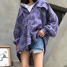 Load image into Gallery viewer, Shirts Loose Harajuku Korean Style Fashion Women New Single Breasted BF Sunscreen School Students Long Sleeve Womens Shirt Daily
