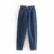 Load image into Gallery viewer, Spring Autumn jeans high waist Pocket jeans plus size femme women Casual Solid Color jeans loose harem pants #35
