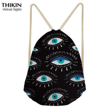 Load image into Gallery viewer, THIKIN Cool Eyes Print Fashion Girls School Shoulder Bag Women Travel Mochila Backpack Men Classic Beach Bags Drawstring Custom
