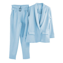 Load image into Gallery viewer, Taotrees Women's Solid Color Blazer Pant Suits Office Lady Jacket and Sling Tops and Trouser Workwear Three Piece Sets
