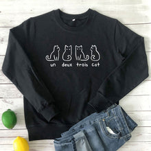 Load image into Gallery viewer, Un Deux Trois Cat Sweatshirt Kitten hoodies Causal cute sweatshirts Animal pet Aesthetic Cotton Shirts one two three four Tops
