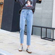 Load image into Gallery viewer, Vintage high waist jeans woman 2020 Slim fit blue mom boyfriend jeans for women denim pants female Ankle-length Pant streetwear
