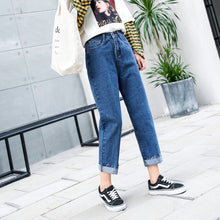 Load image into Gallery viewer, Vintage high waist jeans woman 2020 Slim fit blue mom boyfriend jeans for women denim pants female Ankle-length Pant streetwear
