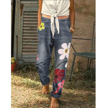 Load image into Gallery viewer, WEPBEL Women Jeans Trousers Pants High Waist Fashion Casual New Summer Women's Floral Flower Printed Denim Jeans
