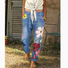 Load image into Gallery viewer, WEPBEL Women Jeans Trousers Pants High Waist Fashion Casual New Summer Women's Floral Flower Printed Denim Jeans
