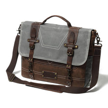 Load image into Gallery viewer, Waxed Canvas Messenger Bags Waterproof Canvas Leather Men Tote Bags Vintage Laptop Bags Big Canvas Shoulder Bags For Men
