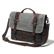 Load image into Gallery viewer, Waxed Canvas Messenger Bags Waterproof Canvas Leather Men Tote Bags Vintage Laptop Bags Big Canvas Shoulder Bags For Men
