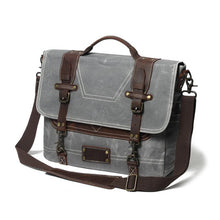 Load image into Gallery viewer, Waxed Canvas Messenger Bags Waterproof Canvas Leather Men Tote Bags Vintage Laptop Bags Big Canvas Shoulder Bags For Men
