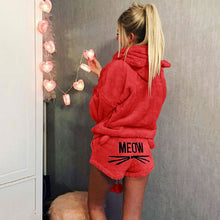 Load image into Gallery viewer, Women Pajama Sets 2020 Autumn Winter Flannel Cartoon Warm Pyjamas Animal Sleepwear Cat Female Pajama Women Homewear new
