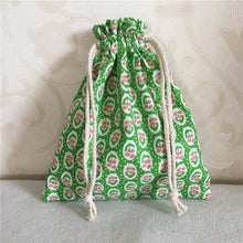 Load image into Gallery viewer, YILE Cotton Linen Drawstring Multi-purpose Organizer Bag Party Gift Bag Grass Flower Green 8502-4
