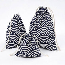 Load image into Gallery viewer, YILE Water Ripple Cotton Linen Drawstring Coin Key Phone Pouch Cosmetic Bag 8614b
