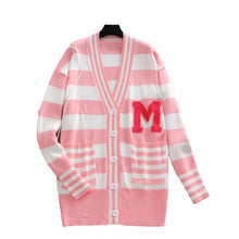 Load image into Gallery viewer, kpop IU Lee Ji Eun the same Pink long sweater coat female knitted cardigan sweater women Korean winter warm sweet V-neck sweater
