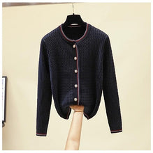 Load image into Gallery viewer, nonis new 2019 o neck twist knitted women cardigan Casual long sleeve Elegant autumn ladies sweater tops outwear cardigan
