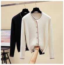 Load image into Gallery viewer, nonis new 2019 o neck twist knitted women cardigan Casual long sleeve Elegant autumn ladies sweater tops outwear cardigan

