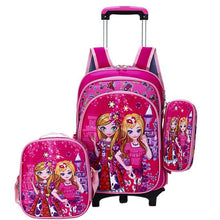 Load image into Gallery viewer, wenjie brother Children Mochilas Kids school bags With Wheel Trolley Luggage For boys Girls backpack Mochila Infantil Bolsas
